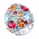 Серебряное кольцо Diamant с фианитом и рубиновым корундом