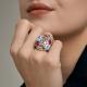Серебряное кольцо Diamant с фианитом и рубиновым корундом