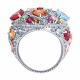 Серебряное кольцо Diamant с фианитом и рубиновым корундом