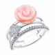 Серебряное кольцо Diamant с фианитом и перламутром