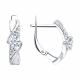 Серебряные серьги Diamant с фианитом