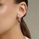 Серебряные серьги Diamant с фианитом и жемчугом