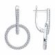 Серебряные серьги Diamant с фианитом