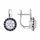 Серебряные серьги Diamant с фианитом
