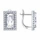 Серебряные серьги Diamant с фианитом