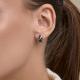 Серебряные серьги Diamant с фианитом и эмалью