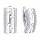 Серебряные серьги Diamant с фианитом и эмалью
