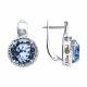 Серебряные серьги Diamant с ювелирным кристаллом