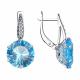 Серебряные серьги Diamant с фианитом и ювелирным кристаллом