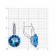 Серебряные серьги Diamant с фианитом и ювелирным кристаллом