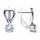 Серебряные серьги Diamant с фианитом