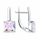 Серебряные серьги Diamant с фианитом