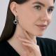 Серебряные серьги-трансформеры Diamant с фианитом и эмалью