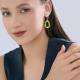 Серебряные серьги Diamant с фианитом и эмалью