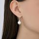 Серебряные серьги Diamant с фианитом и жемчугом Swarovski
