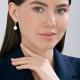 Серебряные серьги Diamant с фианитом и жемчугом Swarovski