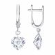 Серебряные серьги Diamant с фианитом