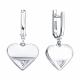 Серебряные серьги Diamant с фианитом