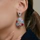 Серебряные серьги Diamant с фианитом и рубиновым корундом