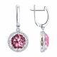 Серебряные серьги Diamant с фианитом и ювелирным кристаллом