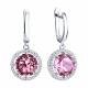 Серебряные серьги Diamant с фианитом и ювелирным кристаллом