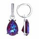 Серебряные серьги Diamant с фианитом и ювелирным кристаллом