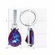 Серебряные серьги Diamant с фианитом и ювелирным кристаллом