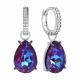 Серебряные серьги Diamant с фианитом и ювелирным кристаллом
