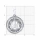 Серебряная подвеска Знак зодиака Весы Diamant