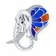 Серебряная брошь Diamant с фианитом и эмалью