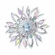 Серебряная брошь Diamant с фианитом и гранатом