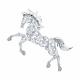 Серебряная брошь Символ года Лошадь Diamant с фианитом