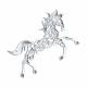 Серебряная брошь Символ года Лошадь Diamant с фианитом
