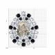 Серебряная брошь Diamant с фианитом и ювелирным кристаллом