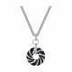 Серебряное колье Diamant с фианитом и эмалью