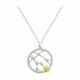Колье из лимонного серебра Знак зодиака Близнецы Diamant с фианитом