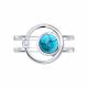 Серебряное кольцо Diamant с фианитом и бирюзой