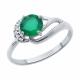 Серебряное кольцо Diamant с фианитом и агатом