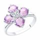 Серебряное кольцо Diamant с фианитом и аметистом
