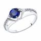 Серебряное кольцо Diamant с фианитом и сапфировым корундом