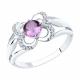 Серебряное кольцо Diamant с фианитом и аметистом