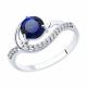 Серебряное кольцо Diamant с фианитом и сапфировым корундом