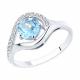 Серебряное кольцо Diamant с топазом и фианитом