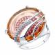 Серебряное кольцо Diamant с ситаллом цвета Морганит, рубиновым корундом и фианитом