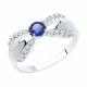 Серебряное кольцо Diamant с фианитом и сапфировым корундом