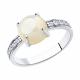 Серебряное кольцо Diamant с фианитом и перламутром