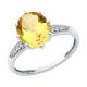 Серебряное кольцо Diamant с фианитом и цитрином