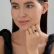 Серебряное кольцо Diamant с фианитом и агатом