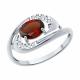 Серебряное кольцо Diamant с фианитом и гранатом