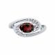 Серебряное кольцо Diamant с фианитом и гранатом